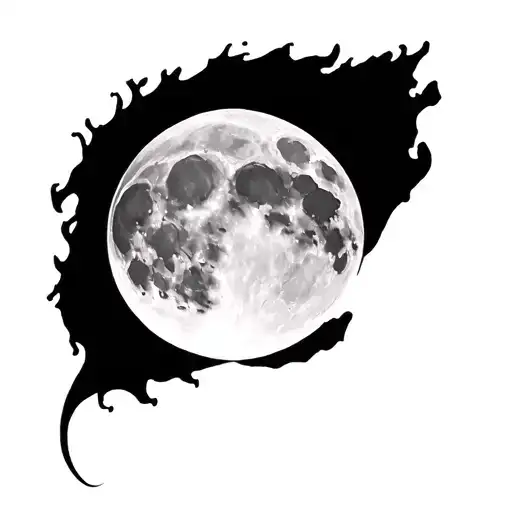 Full Moon In The Negative Space Surrounded