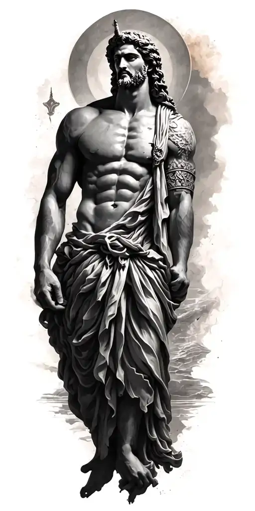 Greek God Poseidon Full Sleeve