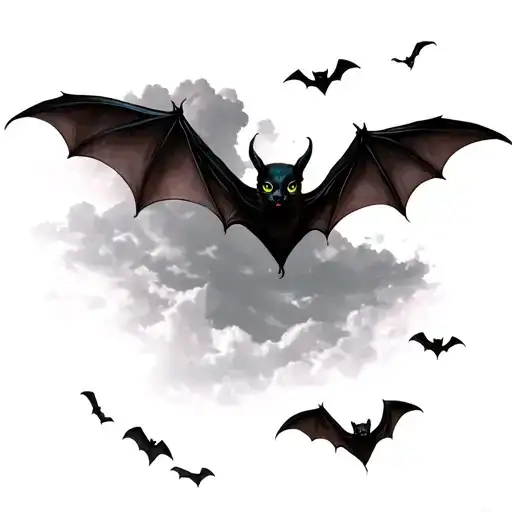 Sky With Bats Flying