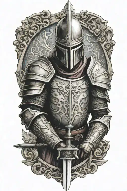Templar Knight Holding A Sword