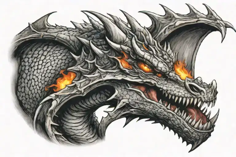 A Dragon With A Fiery Mouth Wide Open