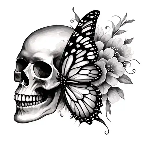 Skull And Butterfly