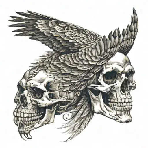 Hawk Flying Skull Wearing