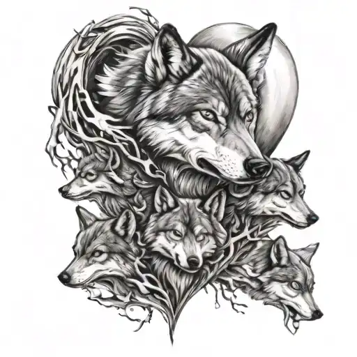 A Pack Of Wolves Circling Around A Broken Heart