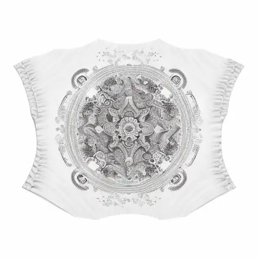 Sleeve Baroque Pattern With Space Background