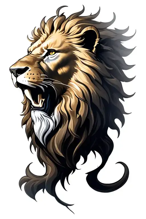 Gods Battling Lion Head