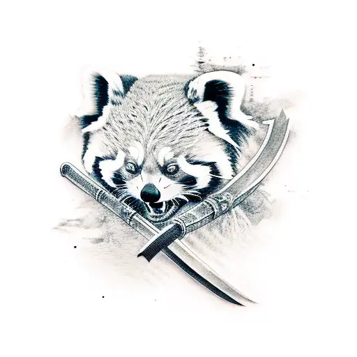 Red Panda With Ninja Sword