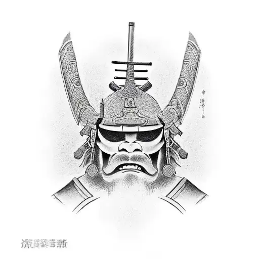 Samurai On Guard With Sword