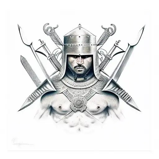 Warrior On Guard With Sword