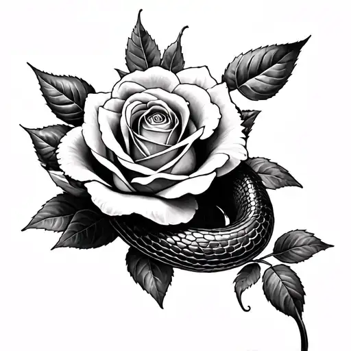 Snake With Rose