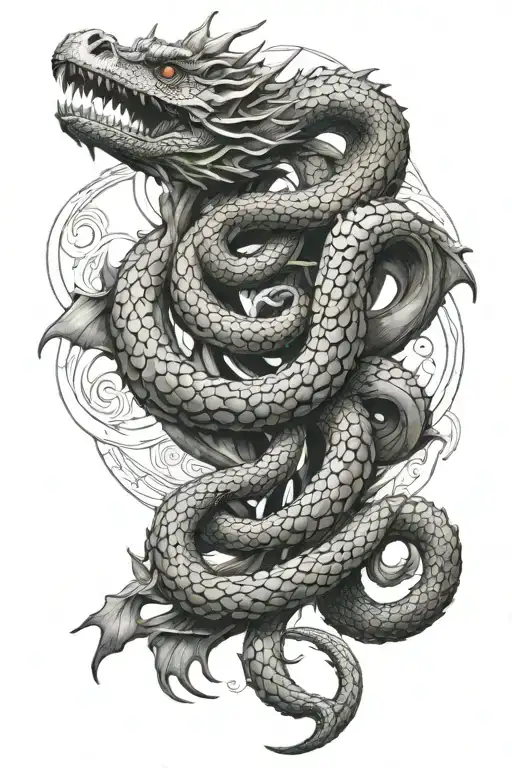 Infinity Ouroboros Dragon Coiling Filling A Round Empty