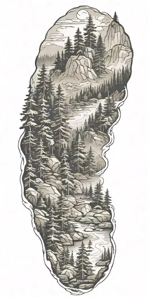 Fir Trees Fog River Mountain Landscape