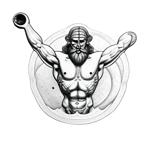 God Atlas Holding Earth