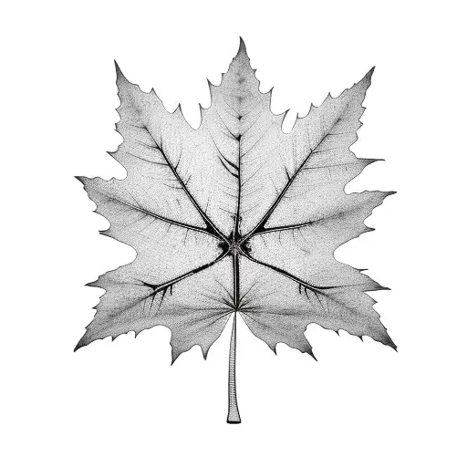 Palm Tree With Maple Leafs Falling