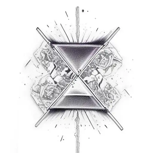 Broken Hourglass With Cocaine Spilling Being Cut Into Lines With By A Razor Blade