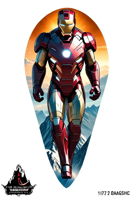 Flying Iron Man Mountains With Number 1772