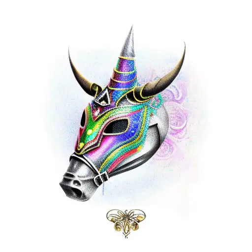 Masquerade Mask With Rainbow Infinity Symbol