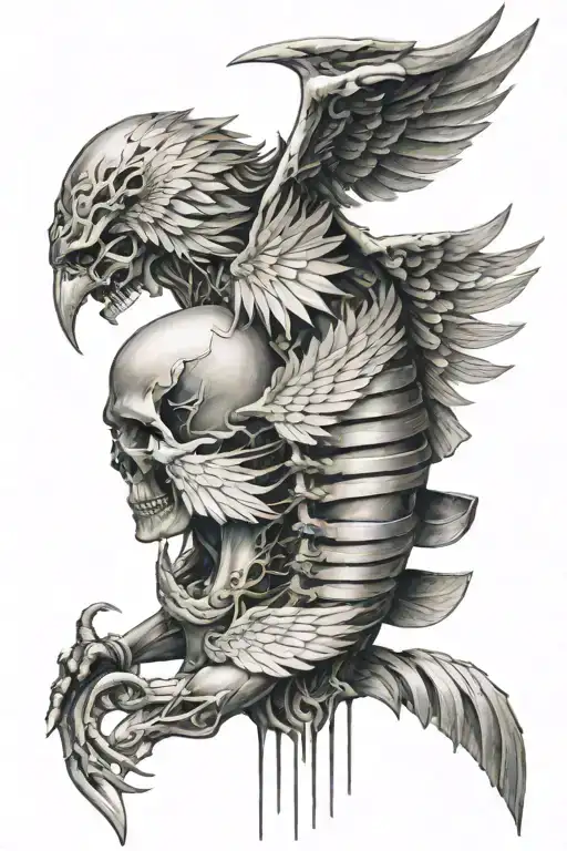 Broken Spine With Light And Dark Angels Sewing Spine Back Together With Golden Thread