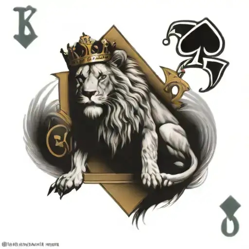 King Of Spades Lion Playing Card