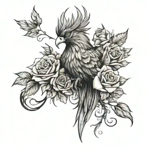 Phoenix And Roses Blooming