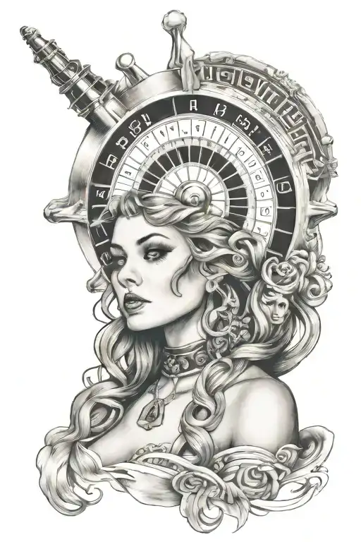 Roulette Wheel With Women Face