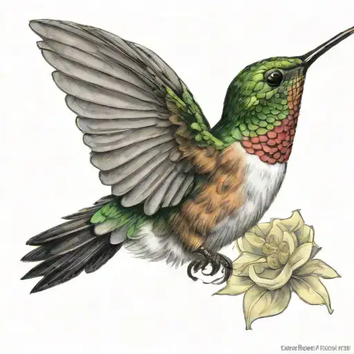 Hummingbird Flying