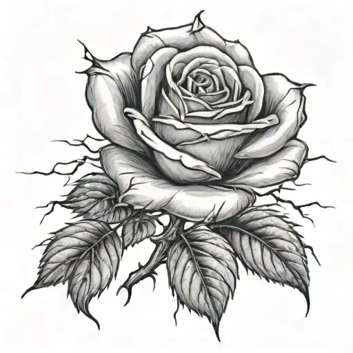 Realistic Rose With Lightning