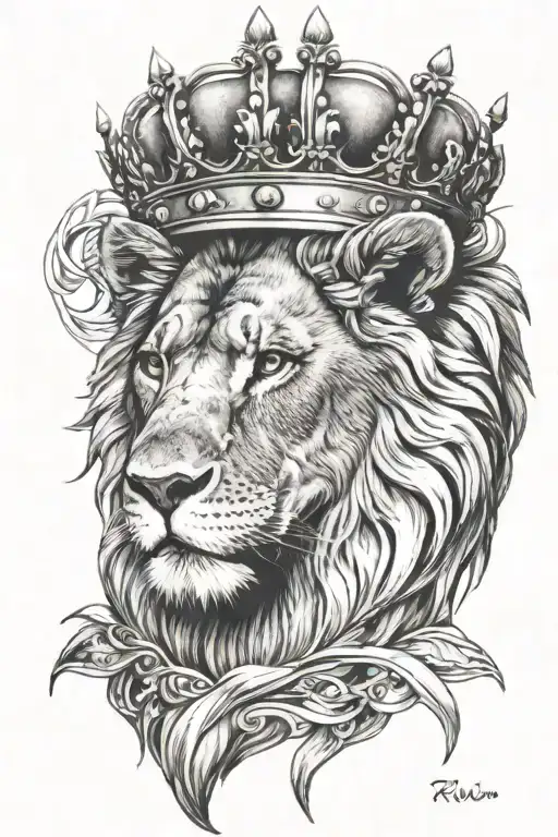 Lion Wearing A Crown