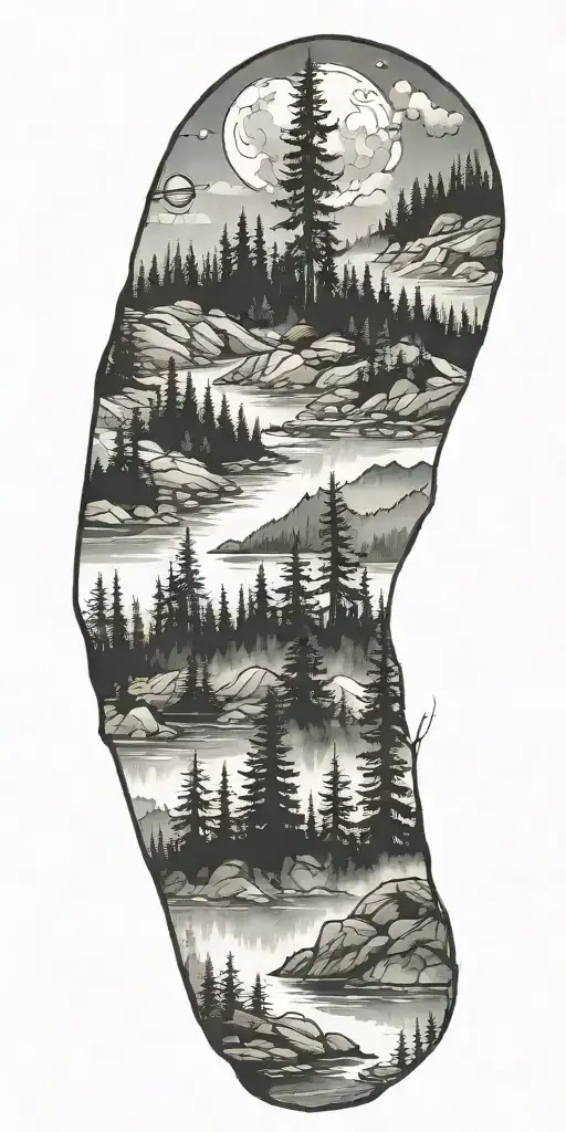 Fir Trees Fog Dark Atmosphere River Mountain Landscape Satelite Antenna