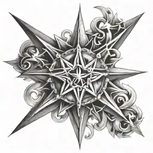 An Elegant And Detailed Nine-pointed Star Design Incorporating Elements Of Leadership