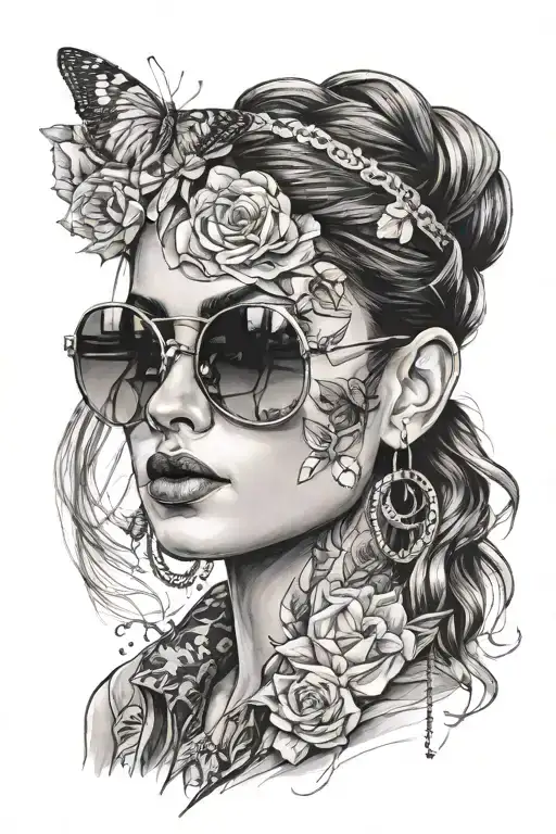 Make A Woman Portrait With Sunglasses