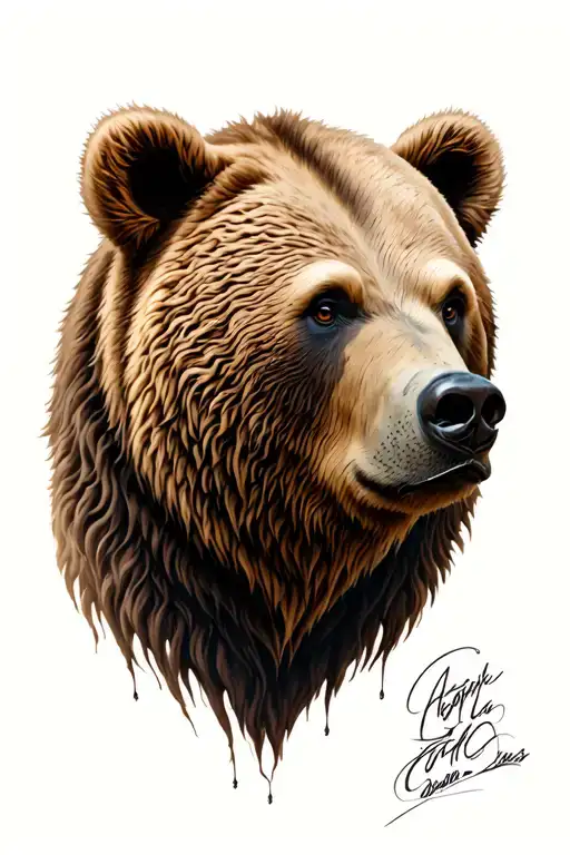 Realistic Bear Head