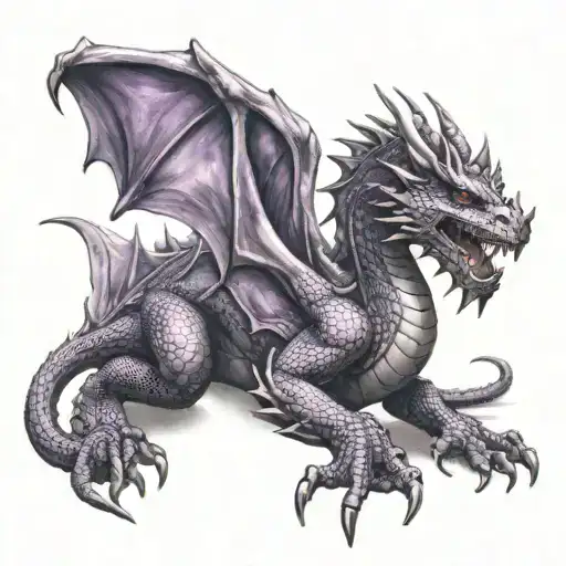 Purple Dragon Sitting Inside