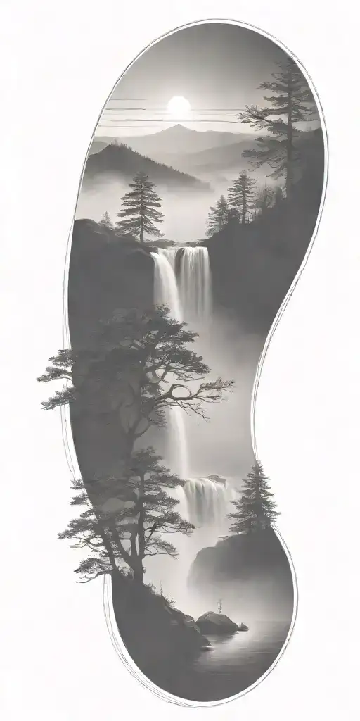 Dark Atmosphere Fog River Waterfall Mountain Radio Array