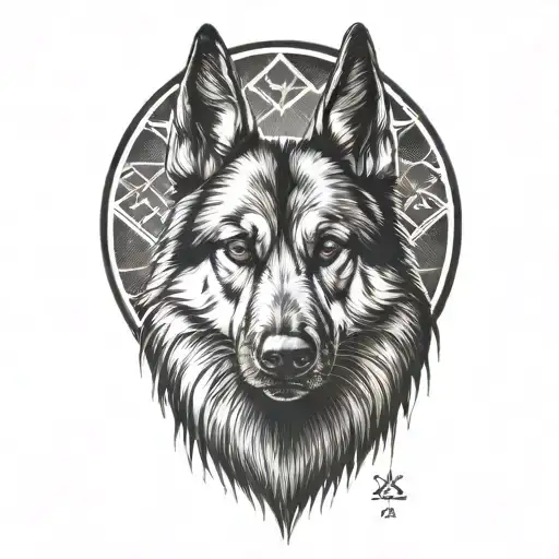 German Shepherd Viking Runes