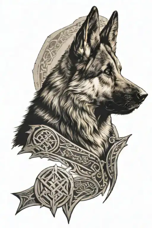 German Shepherd Viking Runes