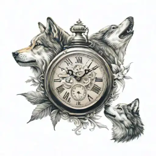 Clock And Wolf Family