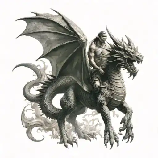 Warrior Riding Dragon