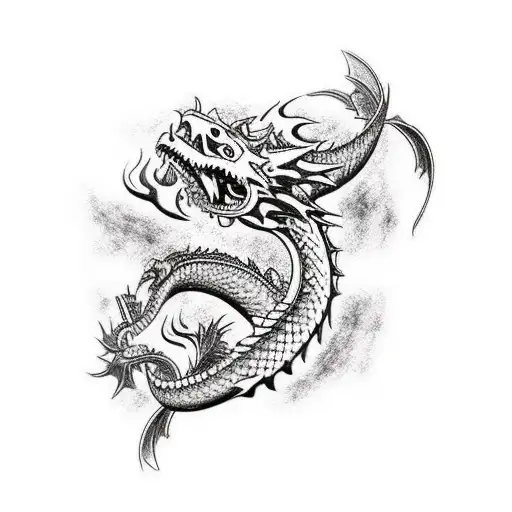 Yakuza Sleeve Tattoo Dragon Eating A Koi Fish And A Samurai Fighting The Dragon
