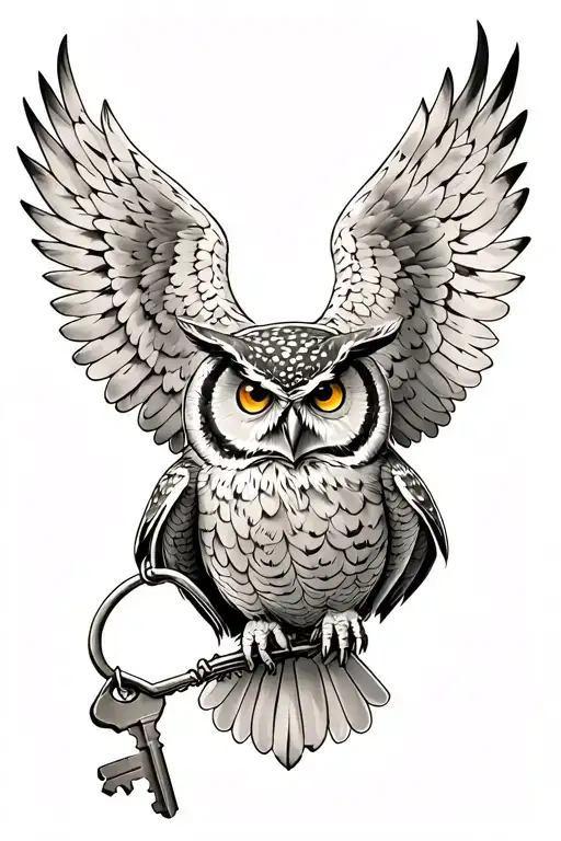 Owl Carrying A Key
