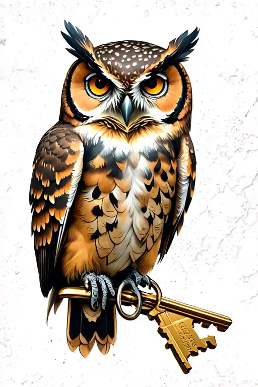 Owl Carrying A Key