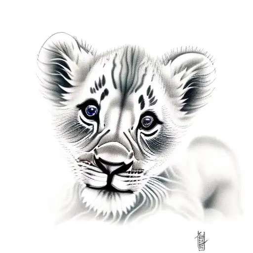 Lion Cub With Doe With Coral