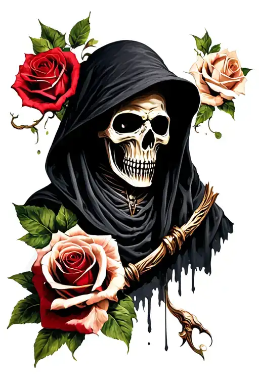 Grim Reaper And Roses