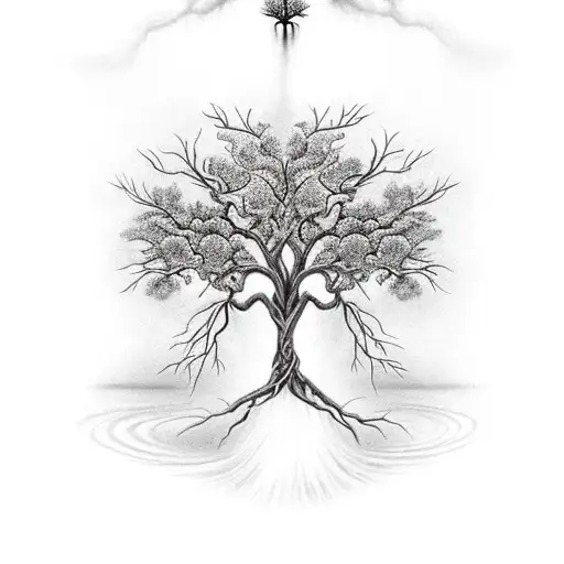 Tree Of Life With Heaven And Hell