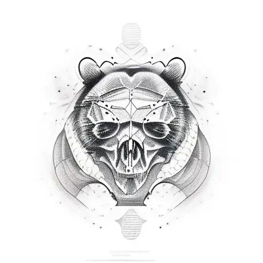 Bear Skull Wearing Its Own Skin