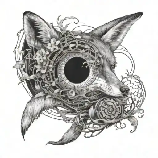 A Mysterious Fox Navigating Through A Black Hole Filled With Hidden Treasures