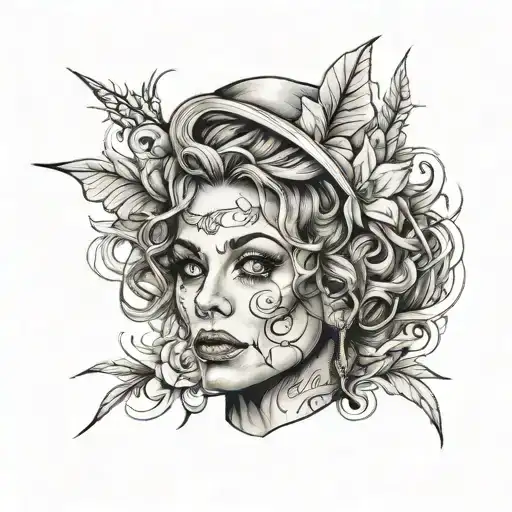 A Realistic Portrait Of A Famous Pop Music Icon With A Traditional Twist