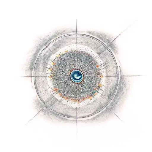 Empty Circle On An Old Stone Surrounded By Flames