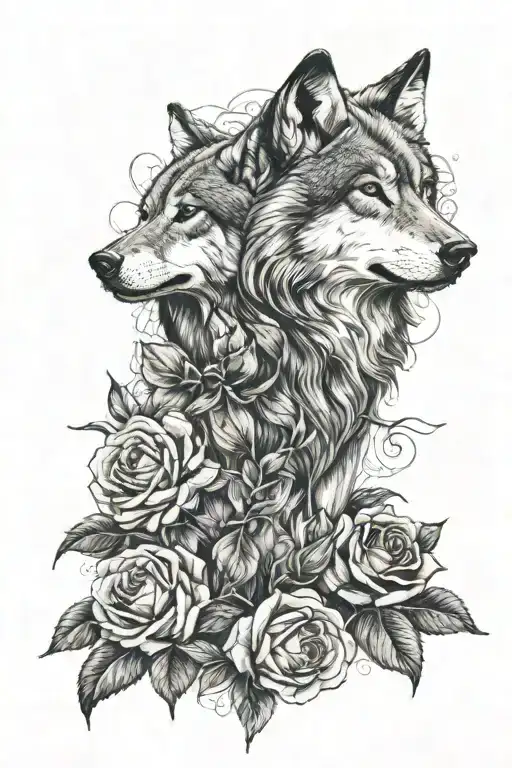 Wolf And Roses