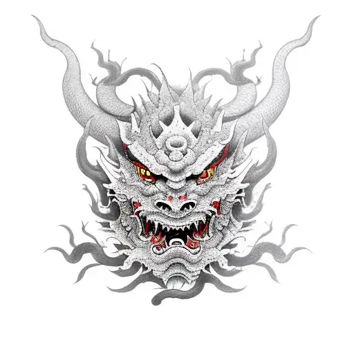 Japanese Dragon With Hannya Mask Sleeve